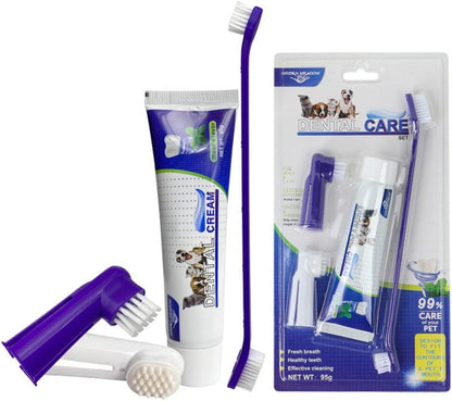 Kit de limpieza dental para perros y gatos, sabor carne