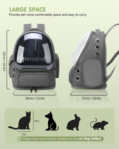 Mochila burbuja transportadora para perros y gatos