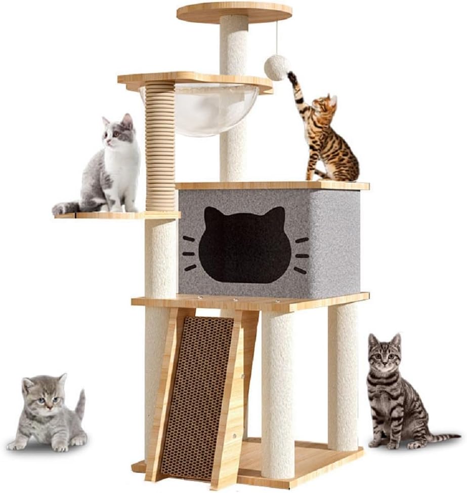 Torre para gatos con tabla para rascar 120cm