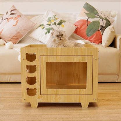 Casita de madera estilo pescado para mascotas 55*40*44cm