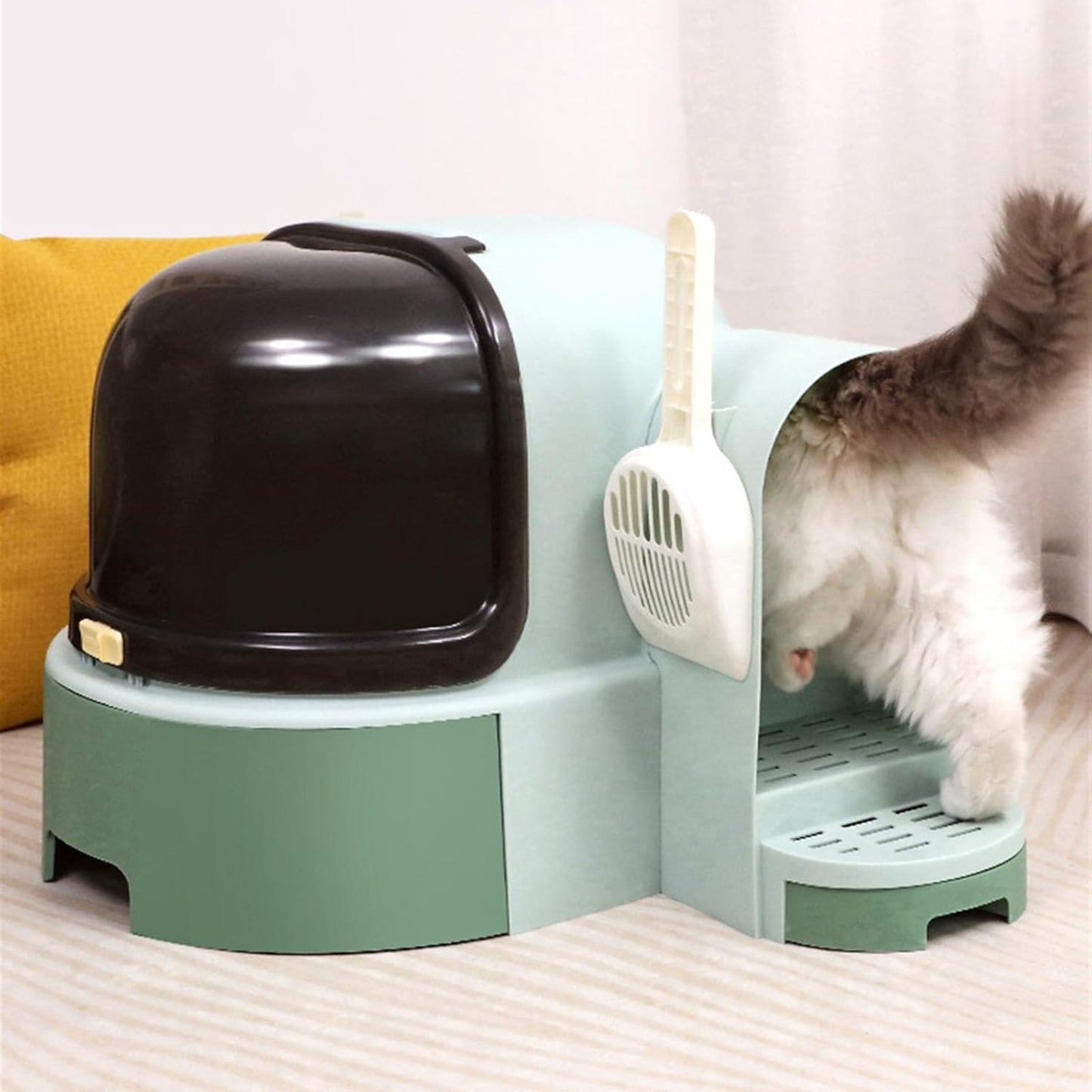 Arenero cerrado estilo capsula negro