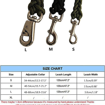 Cuerda de perro resistente con collar de nailon trenzado de entrenamiento para mascotas