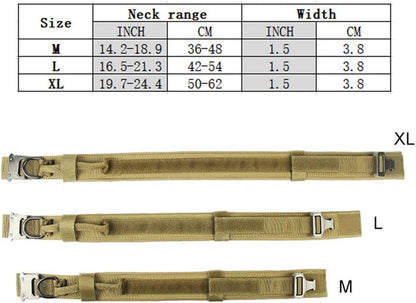 Collar de nailon táctico con hebilla para razas grandes