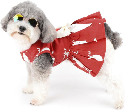 Vestido con lazo de navidad para mascotas