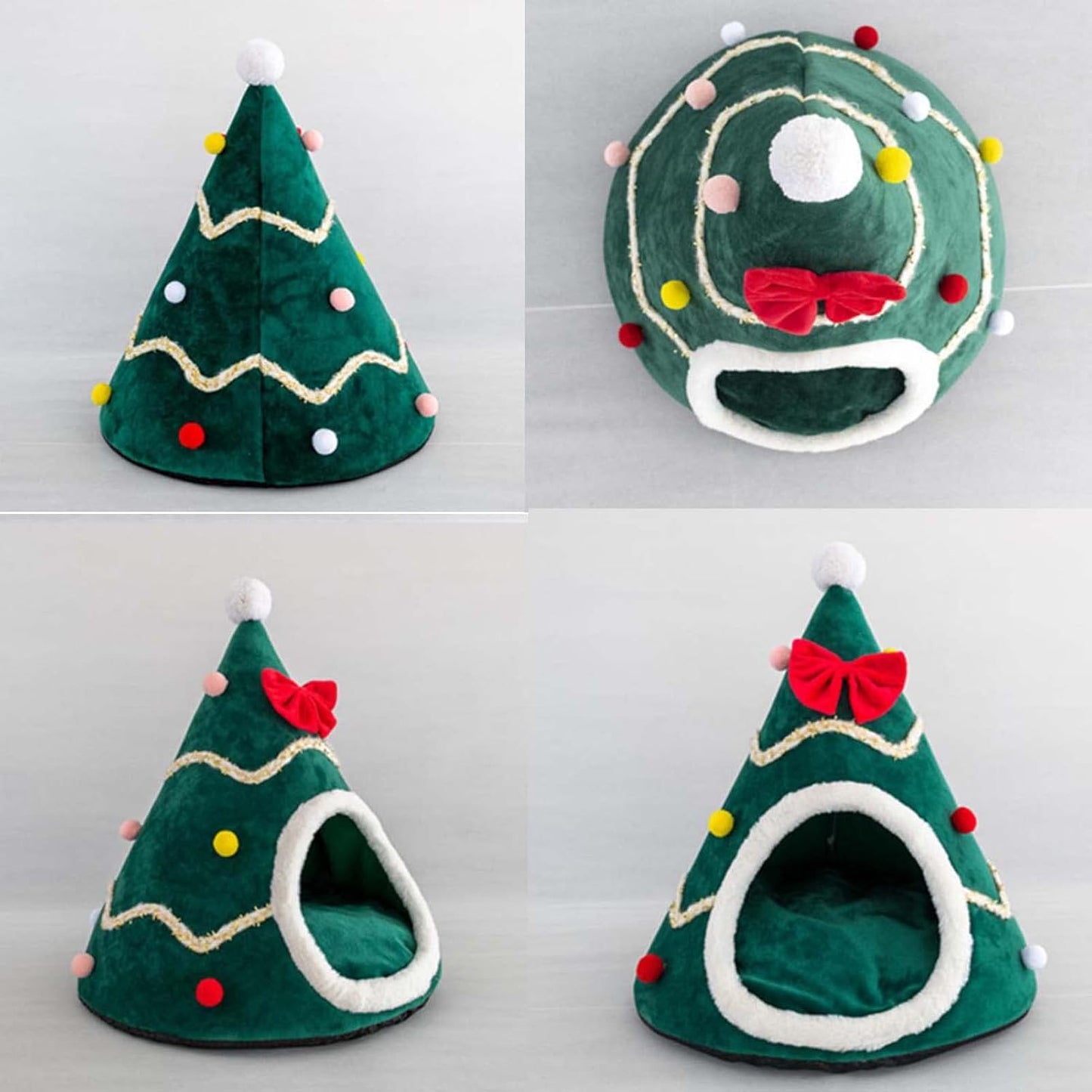 Tepee de mascotas grande para mascotas navideño