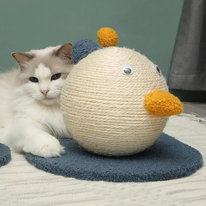 Rascador con rostro divertido para gatos