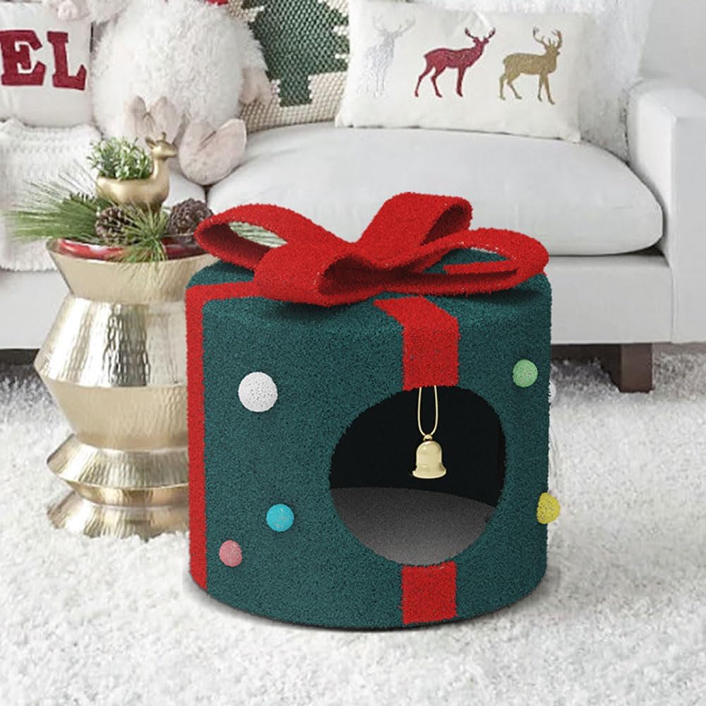 Casita regalo navideña para gatos