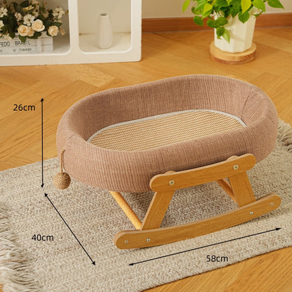 Cama mecedora ovalado para gatos 58x40x26cm