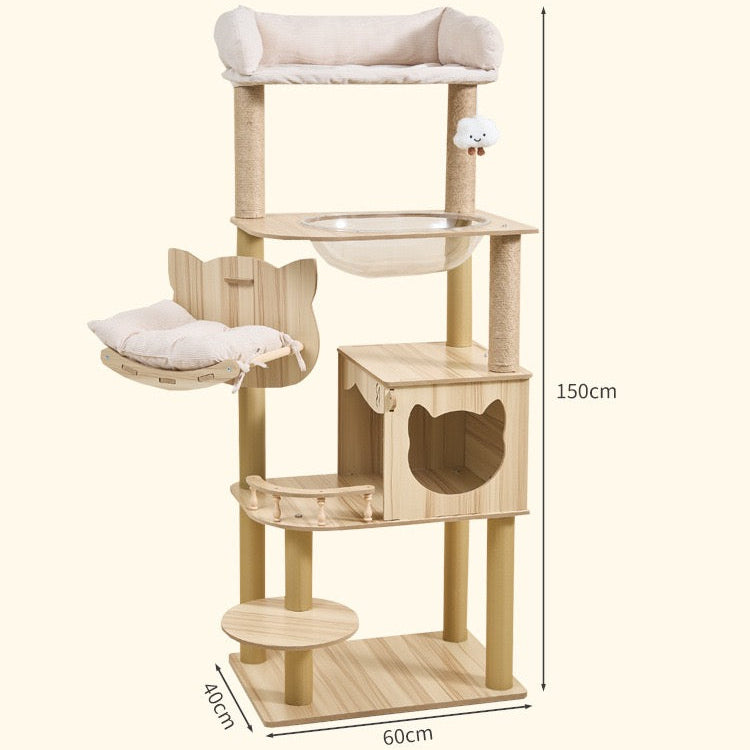 Torre para gatos de madera modelo Y36 (150cm altura)