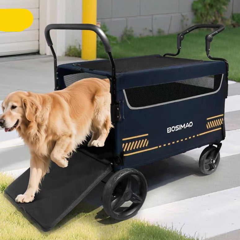 Coche para mascota mayores negro (Soporta hasta 100kg)