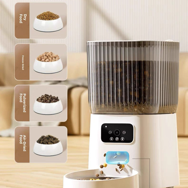 Dispensador de comida automático de doble plato con cámara 5L