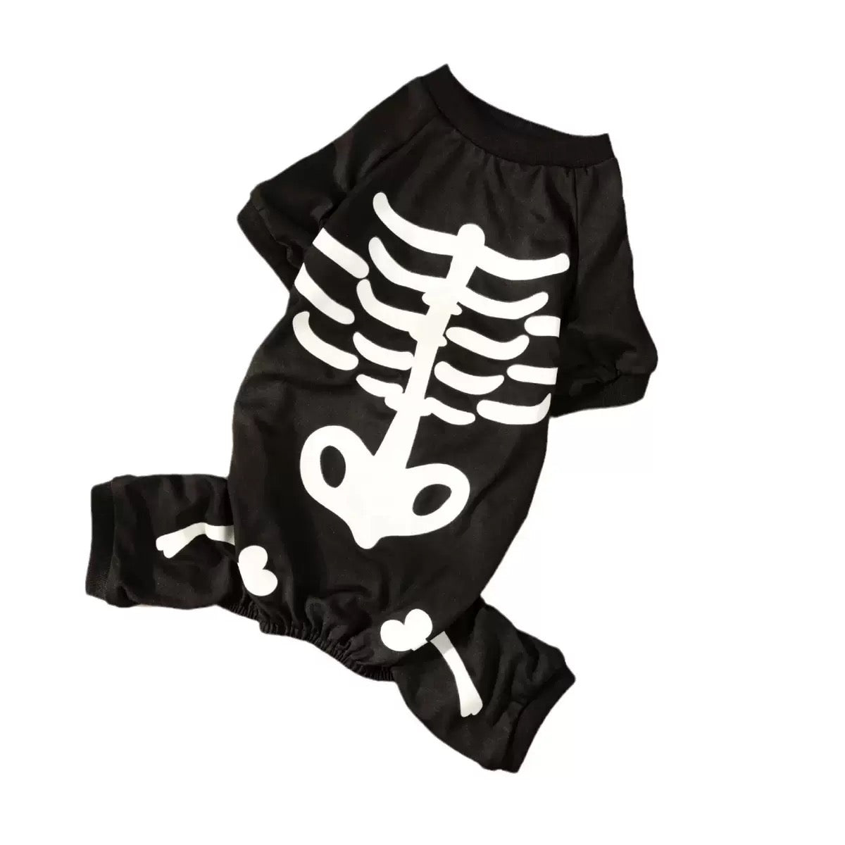 Abrigo esqueleto de halloween para mascotas