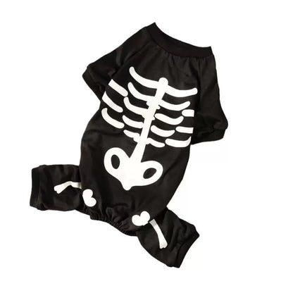 Abrigo esqueleto de halloween para mascotas