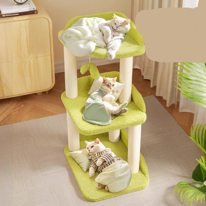 Torre pequeña para gatos verde 70cm