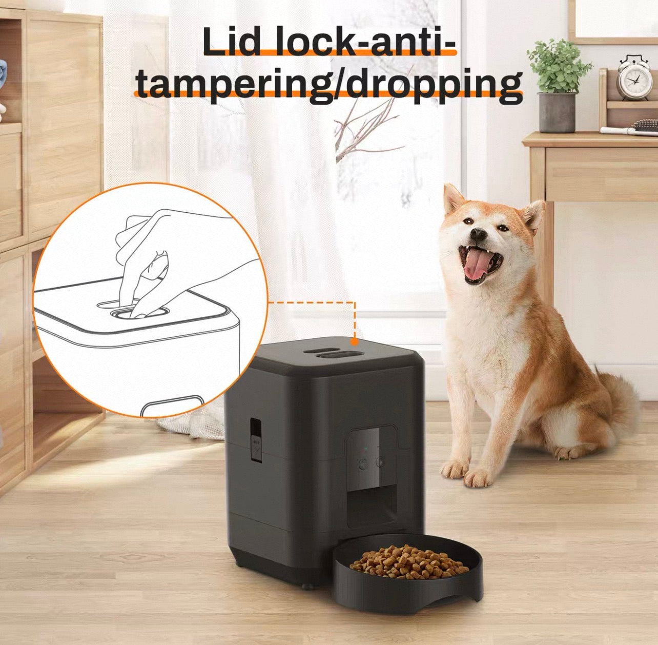 Dispensador automático de comida para perros y gatos con WiFi 2L