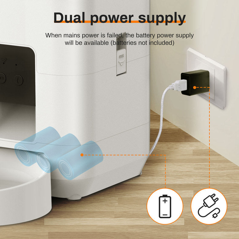 Dispensador automático de comida para perros y gatos con WiFi 2L