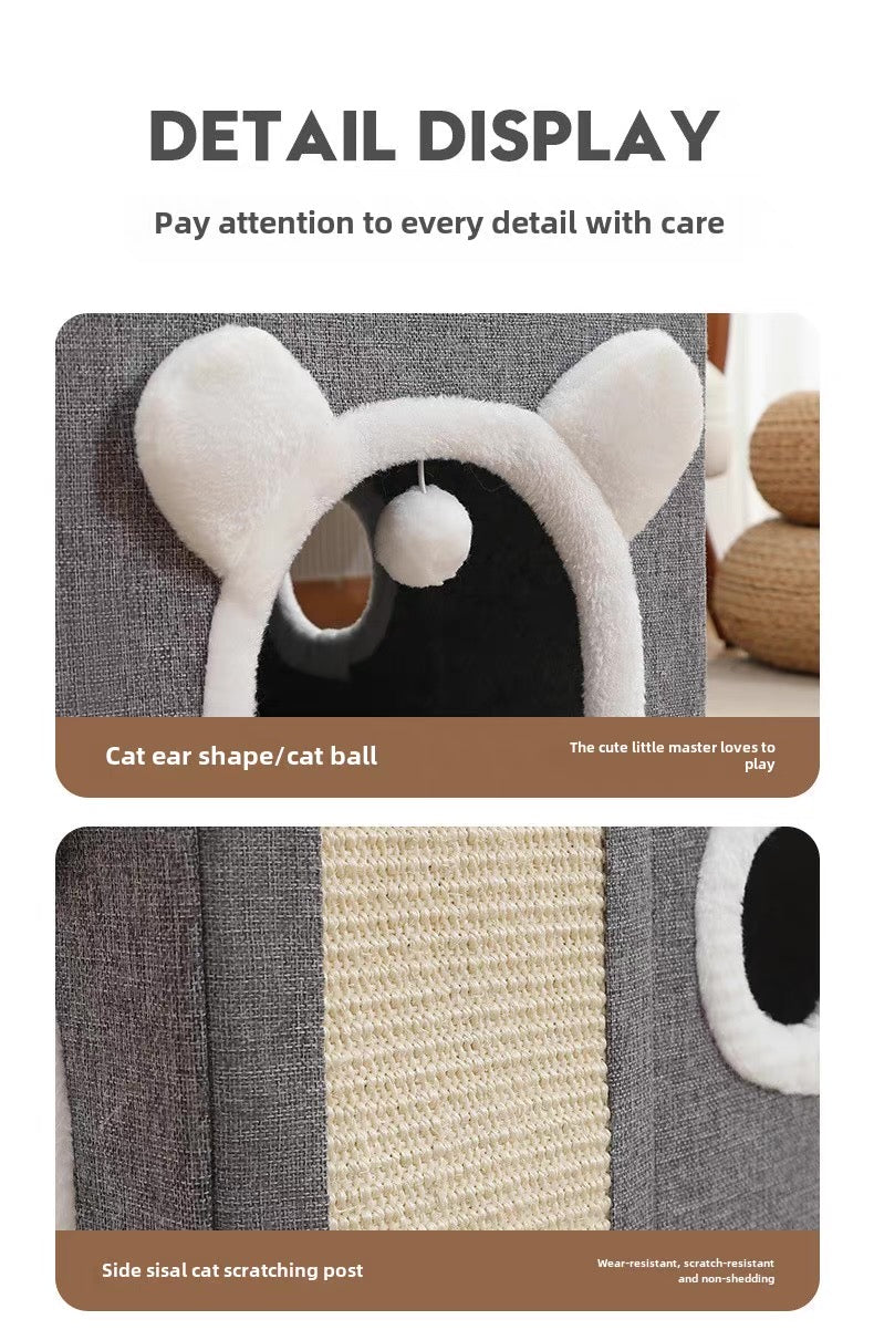 Casita plegable para gatos con rascador (39*38*38cm)
