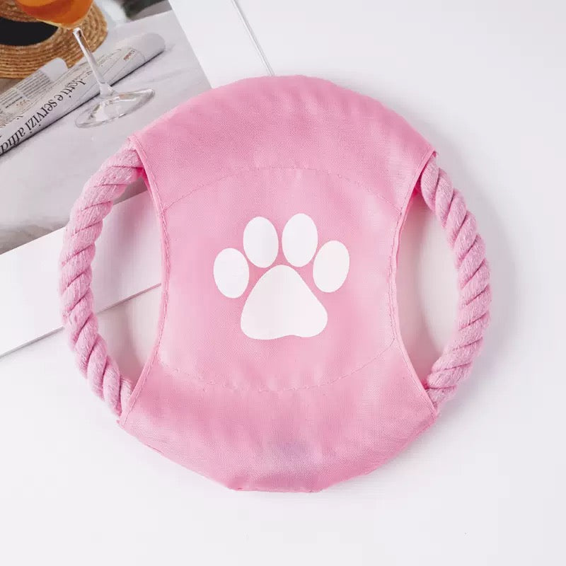 Frisbee de perro con cuerda y tela