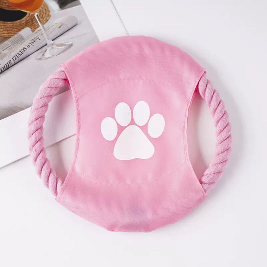 Frisbee de perro con cuerda y tela