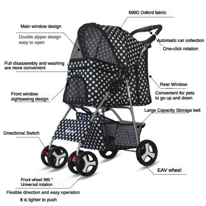 Coche plegable para mascotas