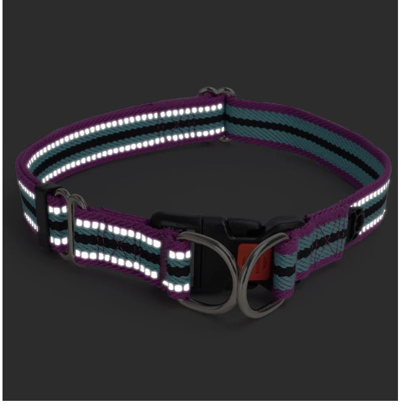 Collar reflectante multicolor para mascotas