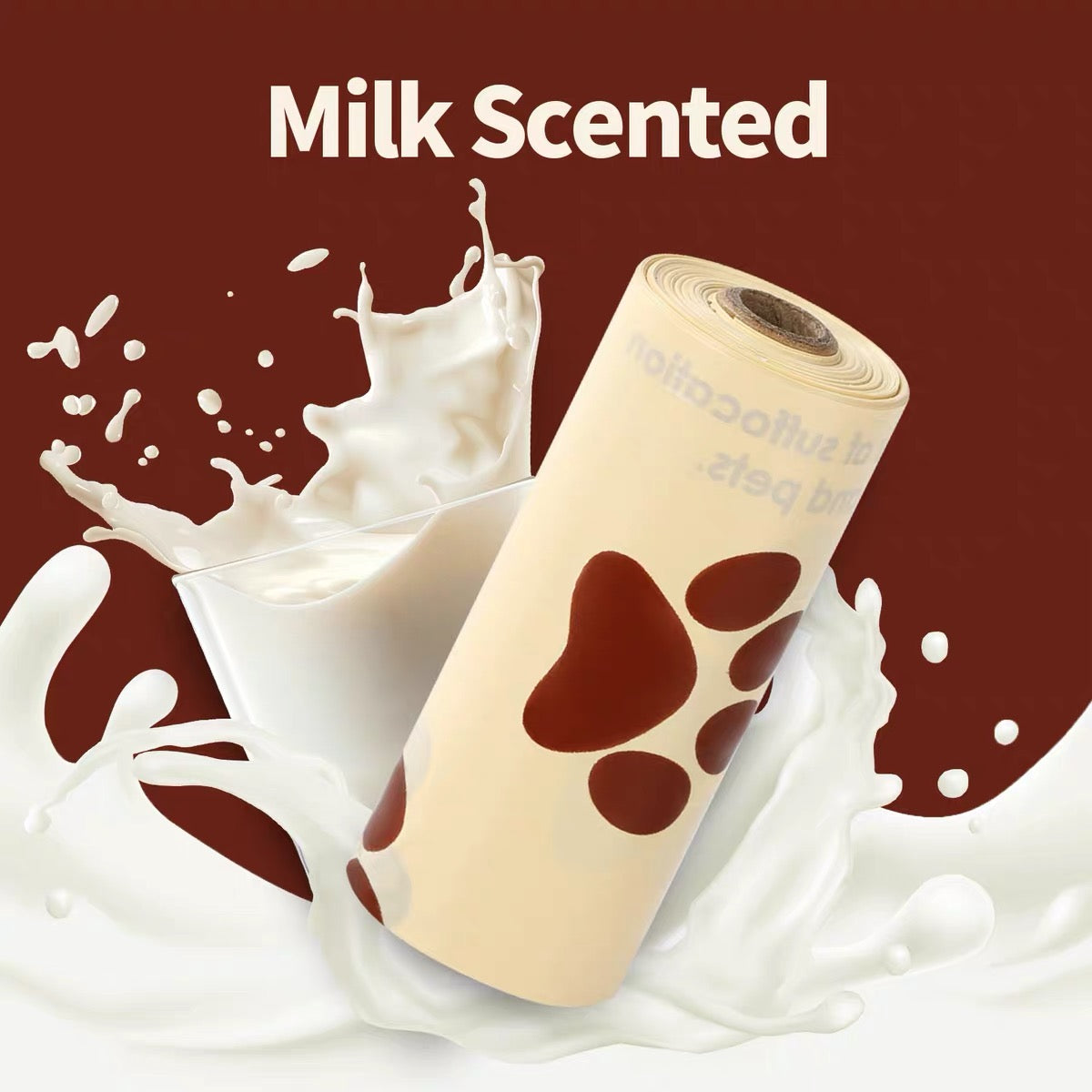 Bolsas biodegradable aroma a leche para desecho