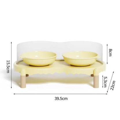 Comedero doble de ceramica anti salpicadura