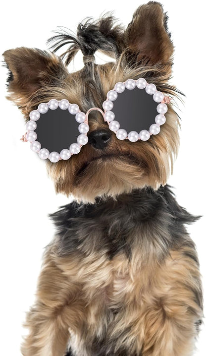 Lentes de sol con perlas para mascotas