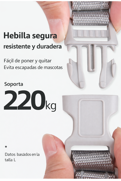 Pechera gris con correa para mascotas  modelo HAR202