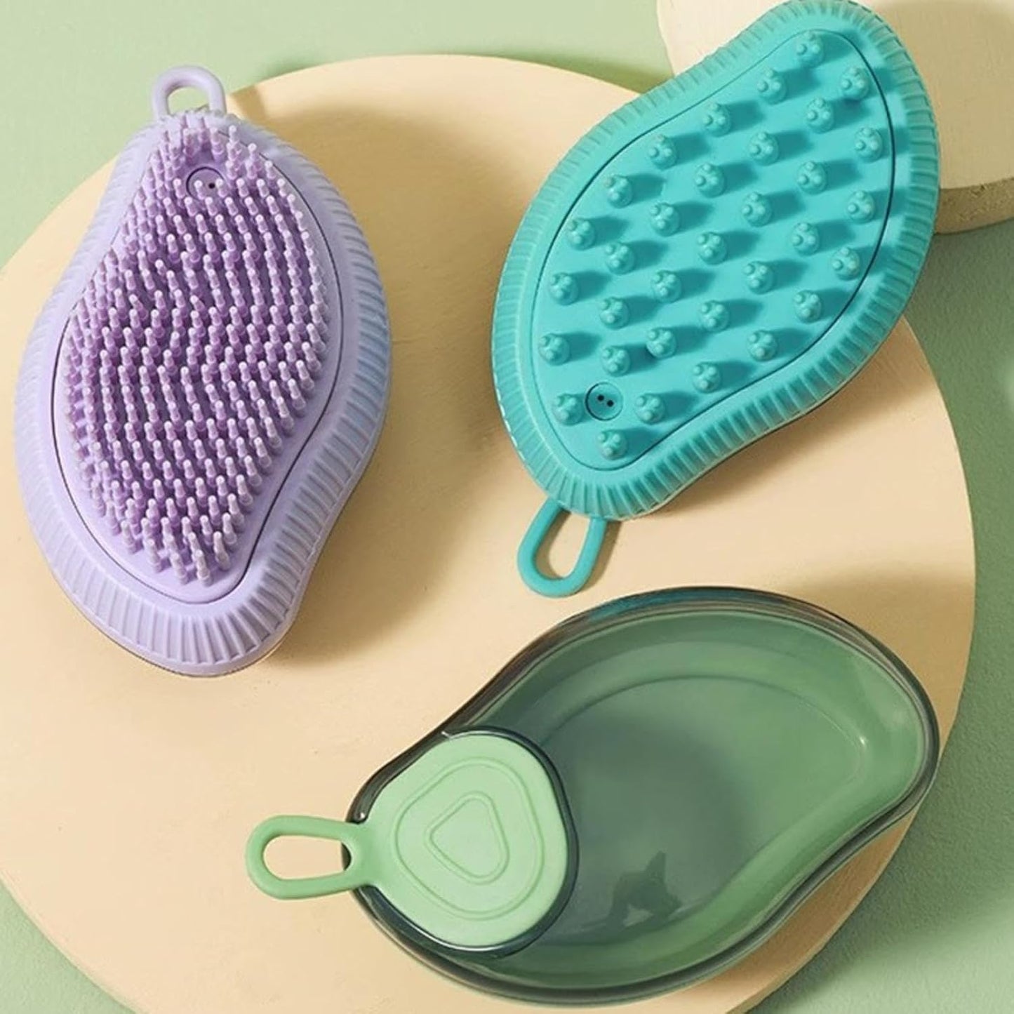 Cepillo para baño de mascotas (Dos tipos de cerdas)