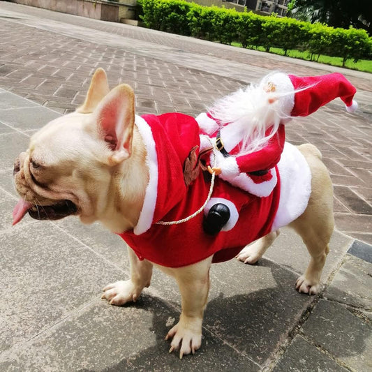 Traje navideño de santa para mascotas