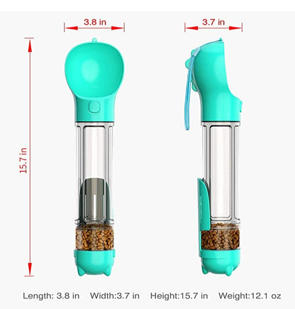 Botella portátil 500ml 3 funciones en 1 ( Agua, comida y bolsas)