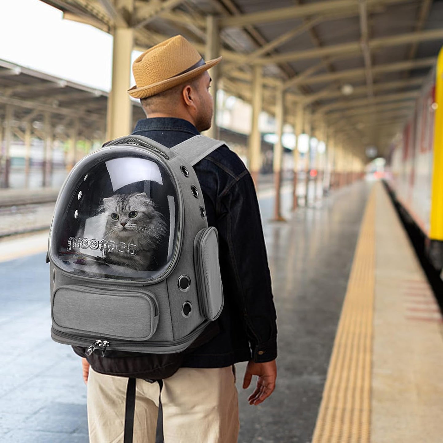 Mochila burbuja transportadora para perros y gatos
