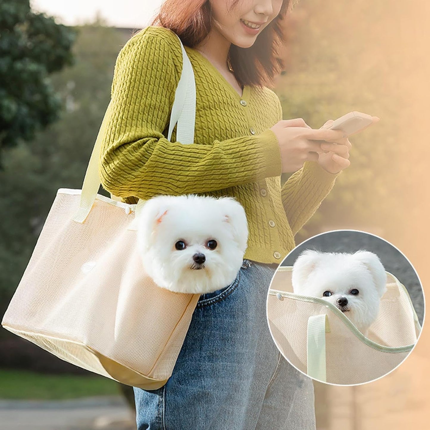Bolso de hombro transpirable M1SK para mascotas pequeñas (Dos tamaños)