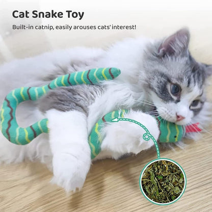 Juguete para gatos de peluche con catnip estilo serpiente