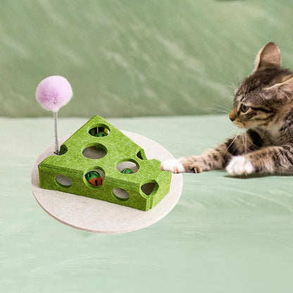 Juguete de gato queso verde fieltro