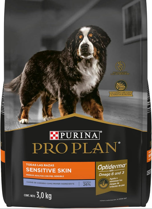 Comida para Perro Purina: Pro Plan, Piel sensible, Cordero, todas las razas 3kg