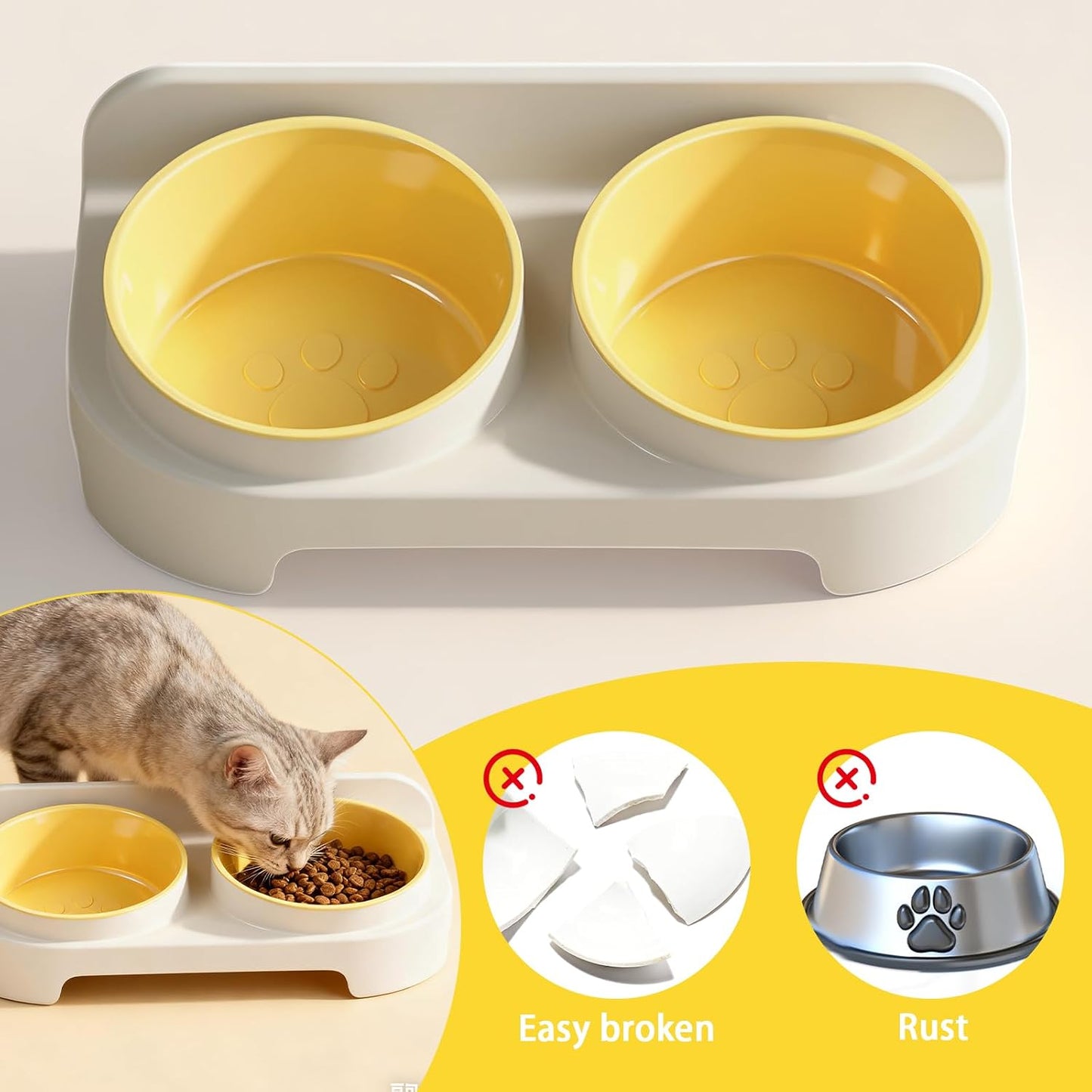 Comedero doble de plastico 18