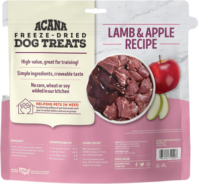 Snacks para Perro Acana: Receta Cordero y Manzana 1.25OZ