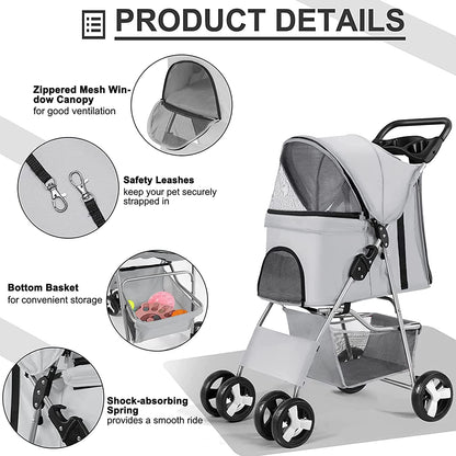 Coche plegable para mascotas