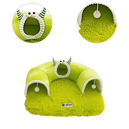 Túnel afelpado estilo cama para gatos