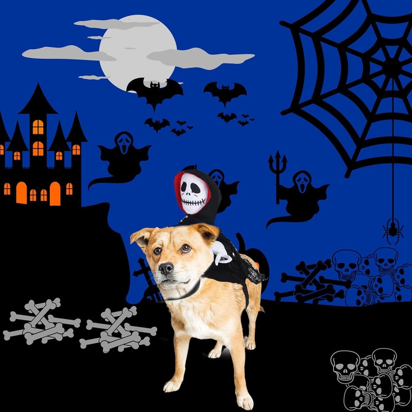 Disfraz Halloween Fantasma negro para mascotas