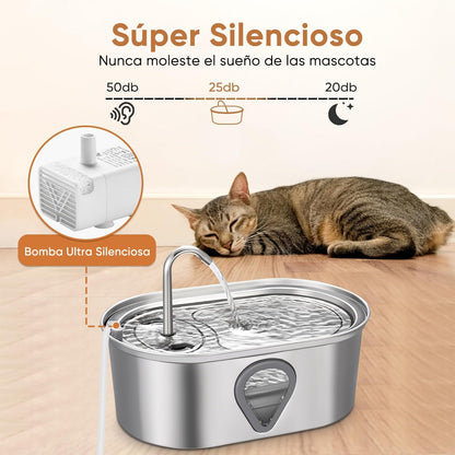 Fuente eléctrica de acero para mascotas 3.2 litros Modelo WF170