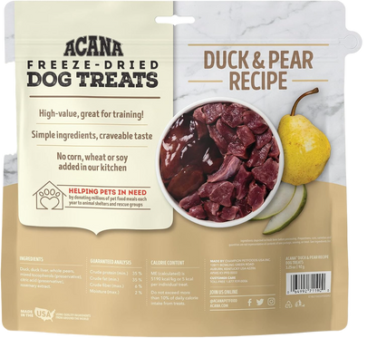 Snacks para Perro Acana: Receta Pato y Pera 1.25OZ