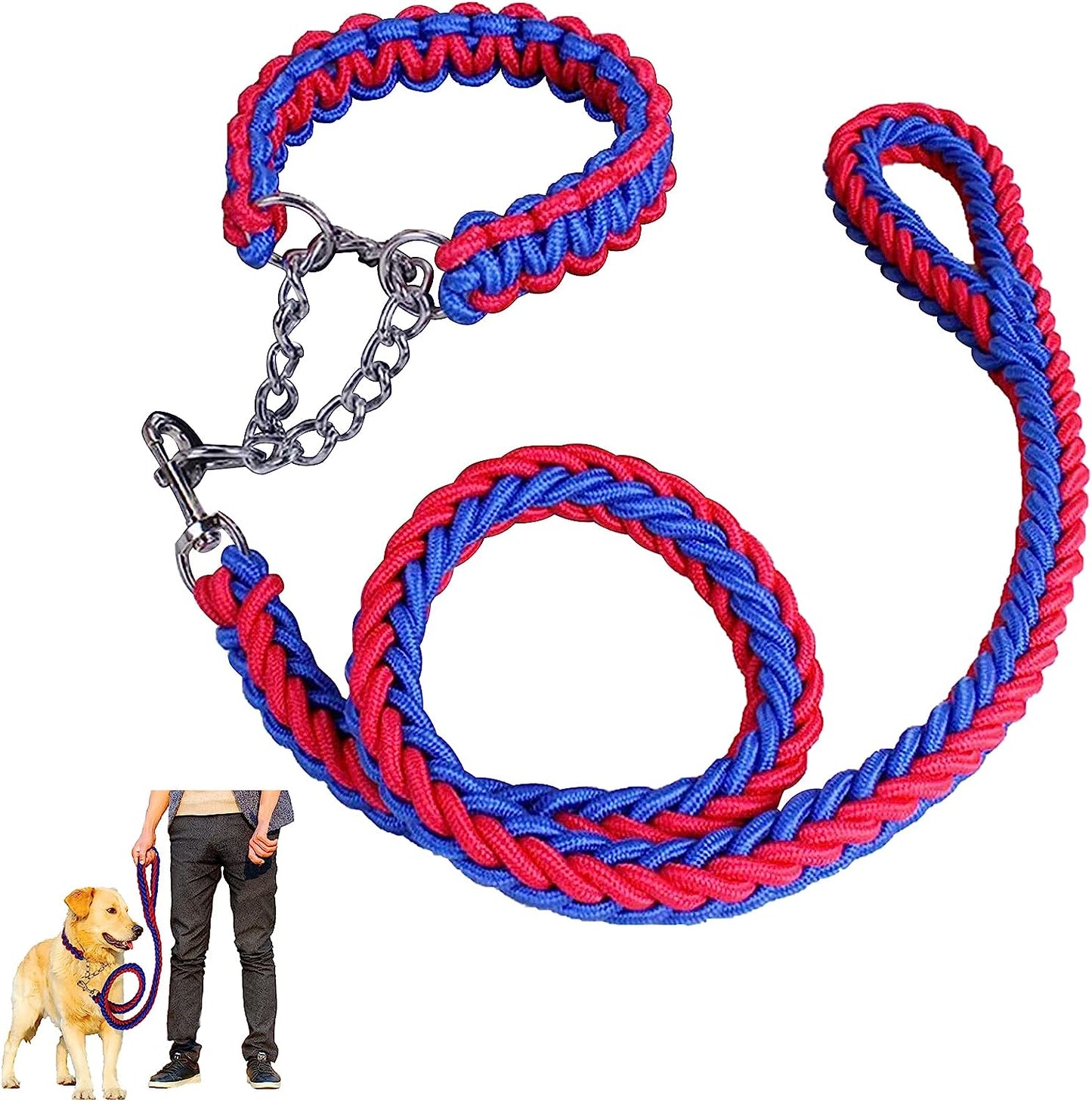 Cuerda de perro resistente con collar de nailon trenzado de entrenamiento para mascotas