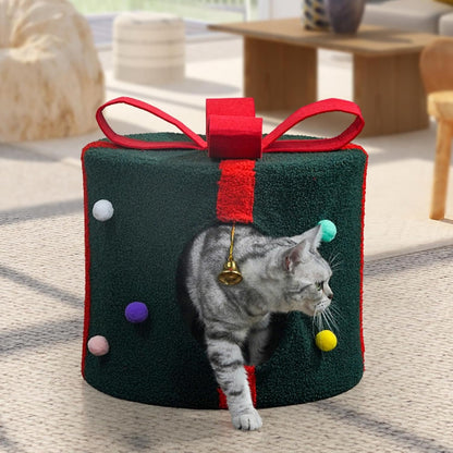 Casita regalo navideña para gatos