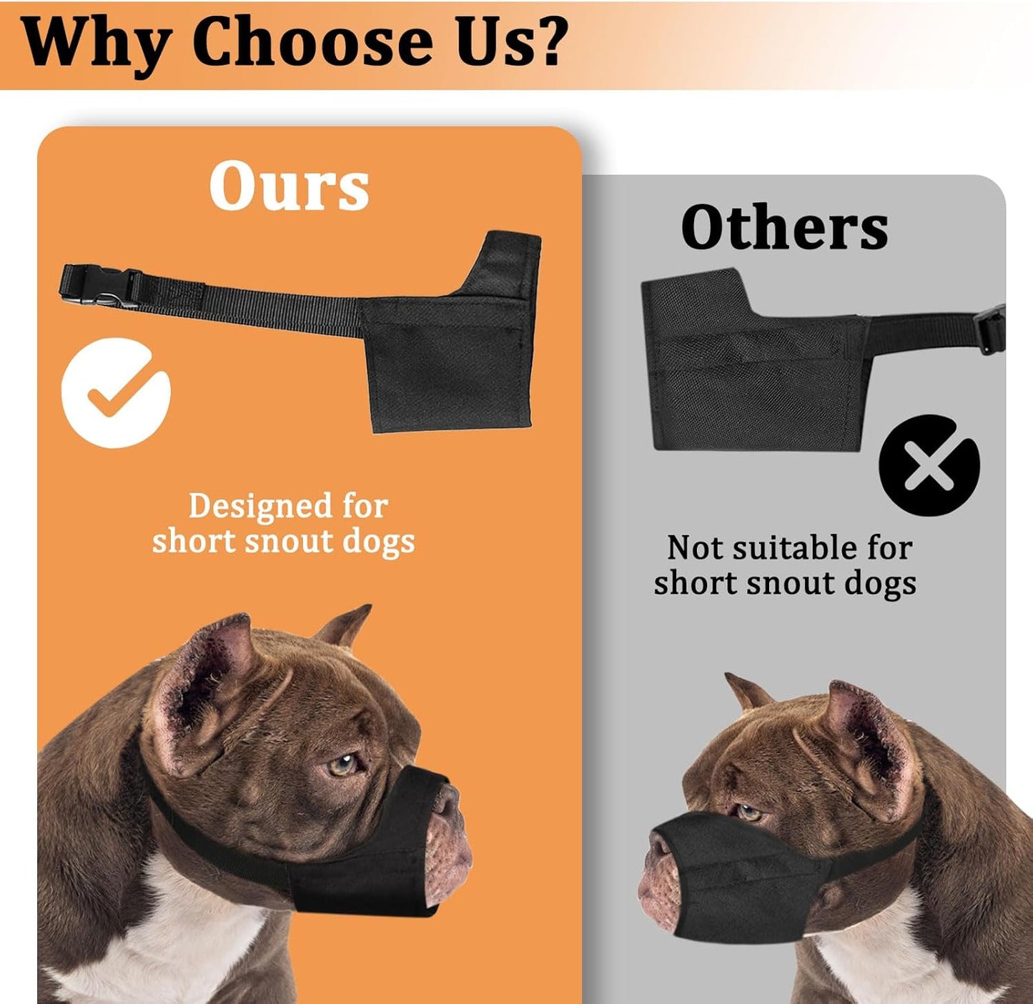 Bozal de perro nariz corta