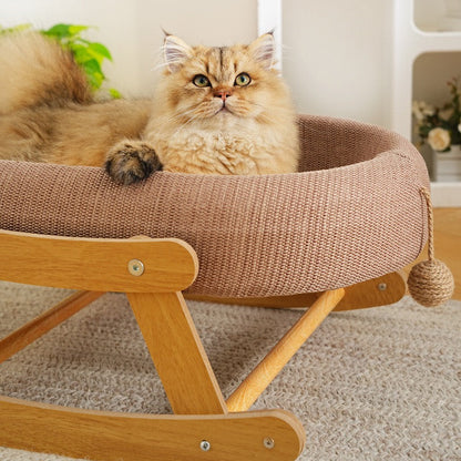 Cama mecedora ovalado para gatos 58x40x26cm