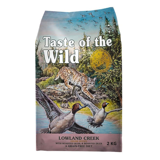 Comida para Gatos Taste of the Wild: Lowland Creek Feline Recipe, Pato y Codorniz 2KG