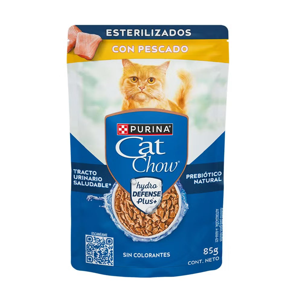 Comida húmeda para gato Purina: Cat Chow, esterilizado pescado 85gr